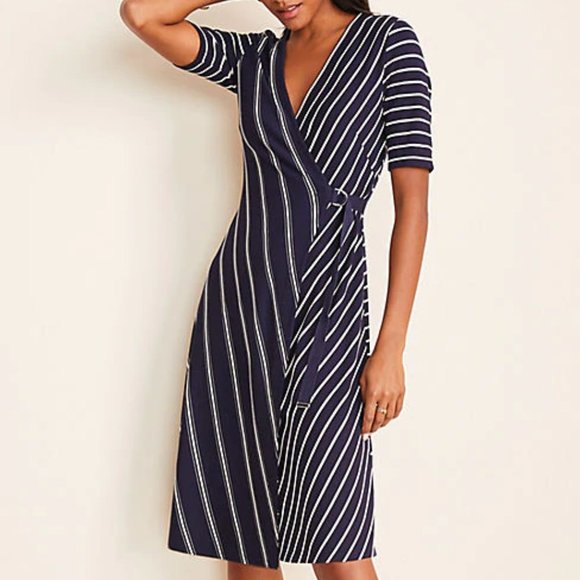 Ann Taylor Dresses & Skirts - SOLD ANN TAYLOR Mixed Stripe Wrap Dress